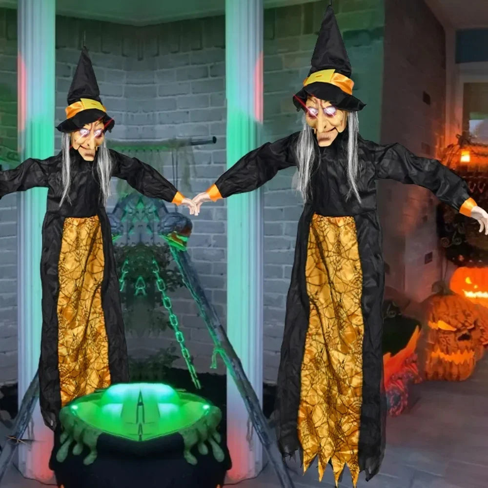 Talking Animatronic Witch with Glowing Red Eyes ๐งโโ๏ธ๐