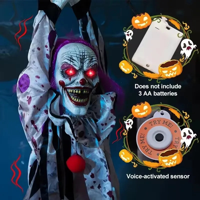 Voice-Activated Hanging Ghost Clown 🎃
