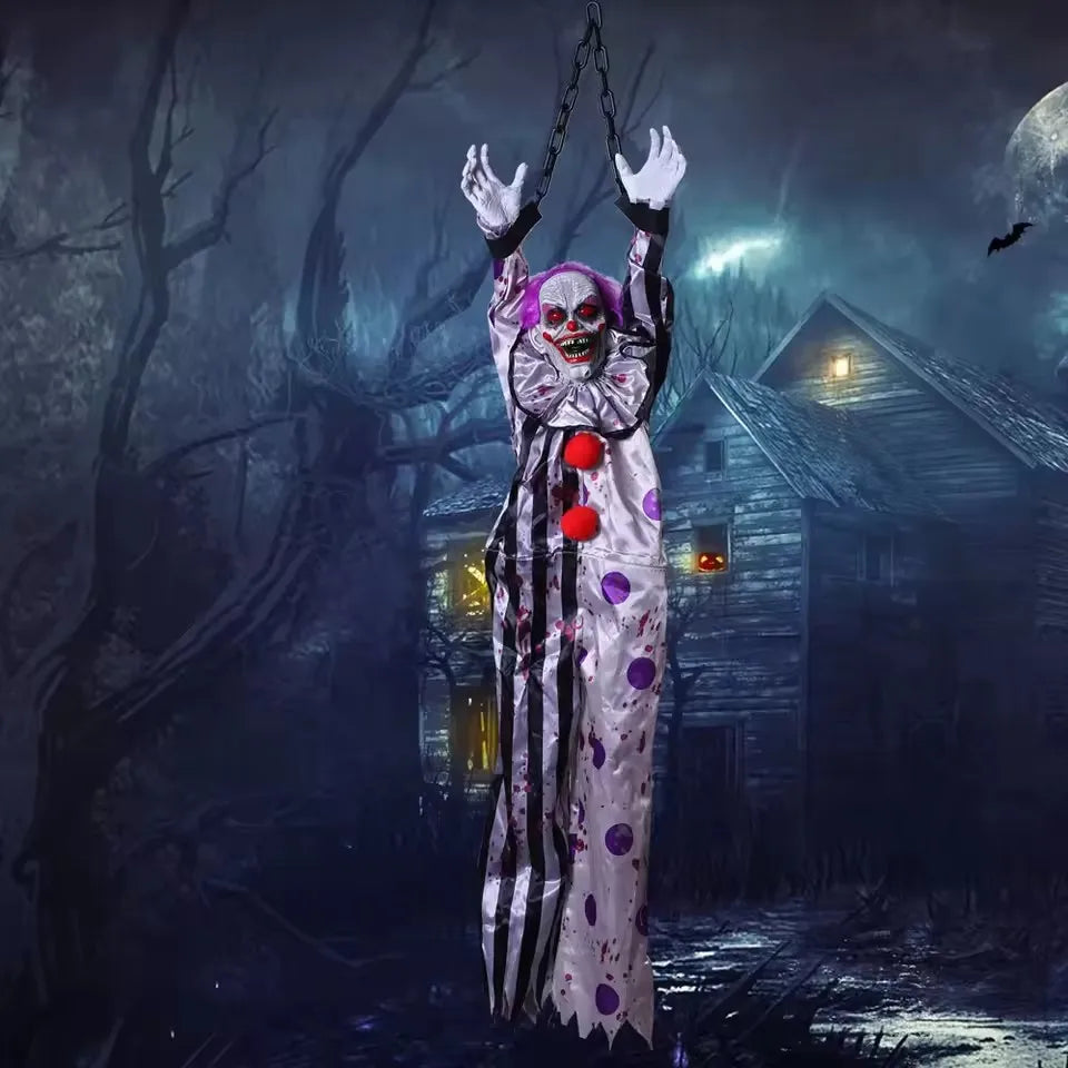 Voice-Activated Hanging Ghost Clown 🎃