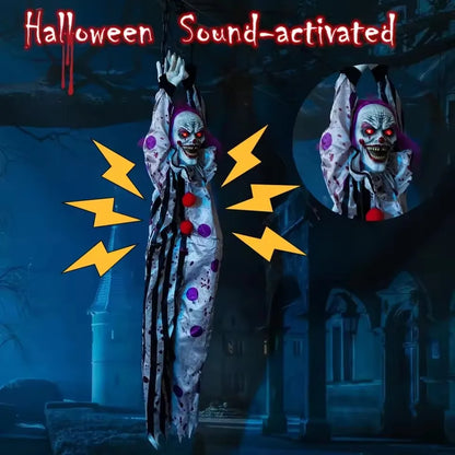Voice-Activated Hanging Ghost Clown 🎃