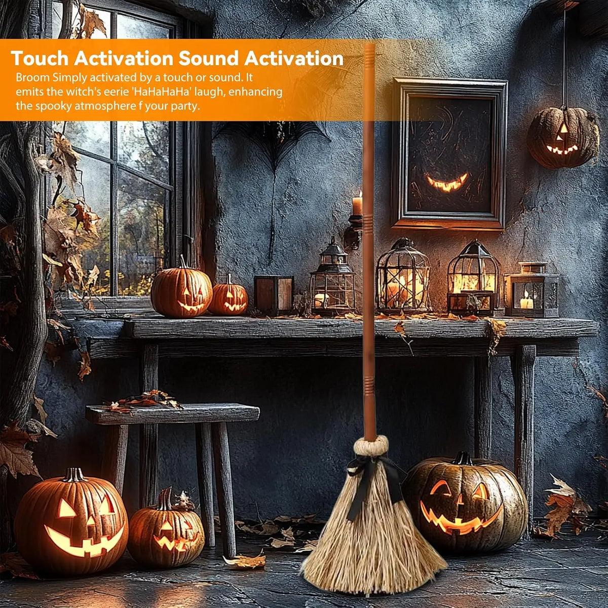 Floating Dancing Witch Broom Halloween Prop 🧙‍♀️🧹